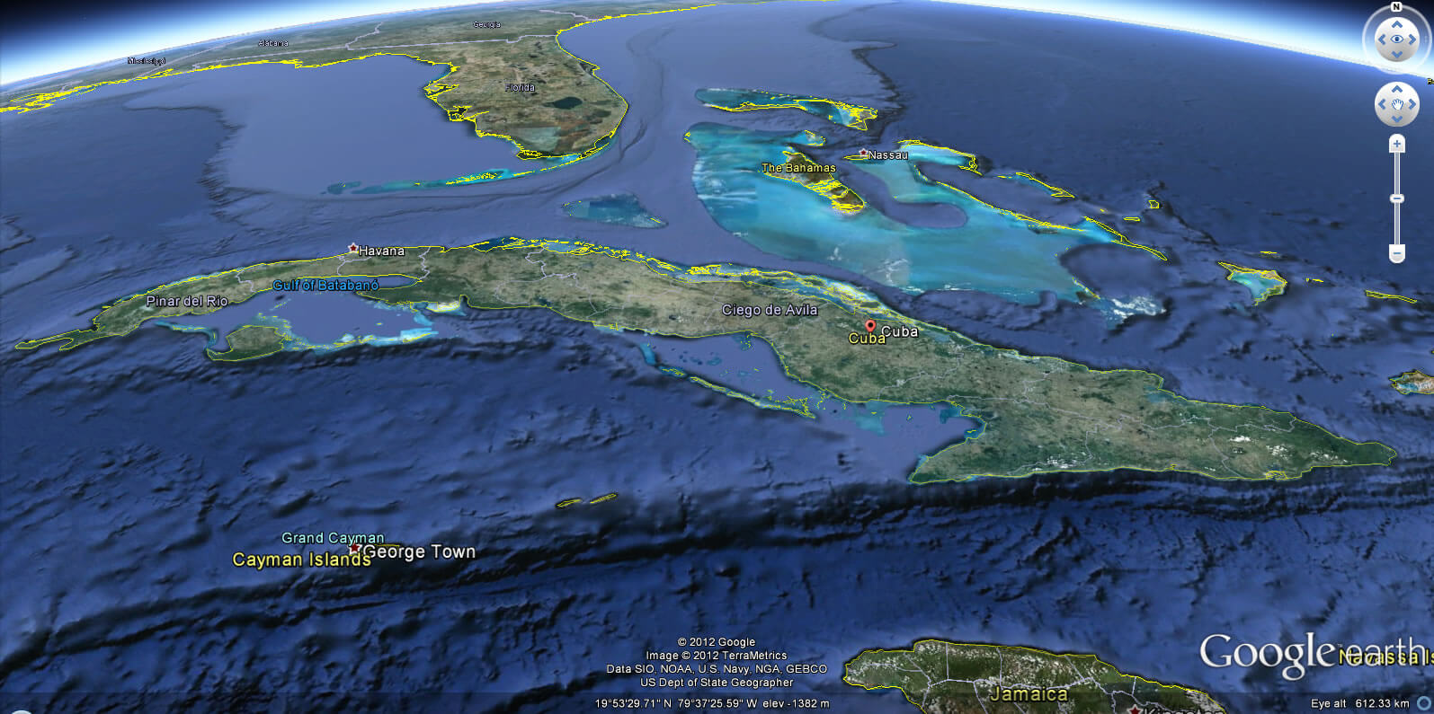 Cuba Earth Map